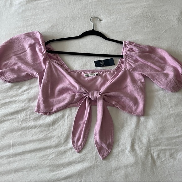 Abercrombie front tie top purple - Picture 2 of 3